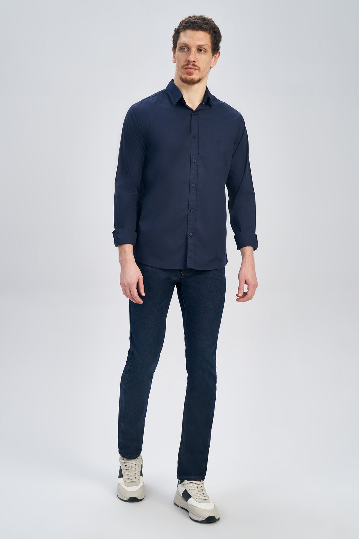 Camisa Básica Manga Longa Masculina Acostamento Amarelo Claro