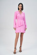Vestido Decote Transpassado Feminino Acostamento Pink Paradise