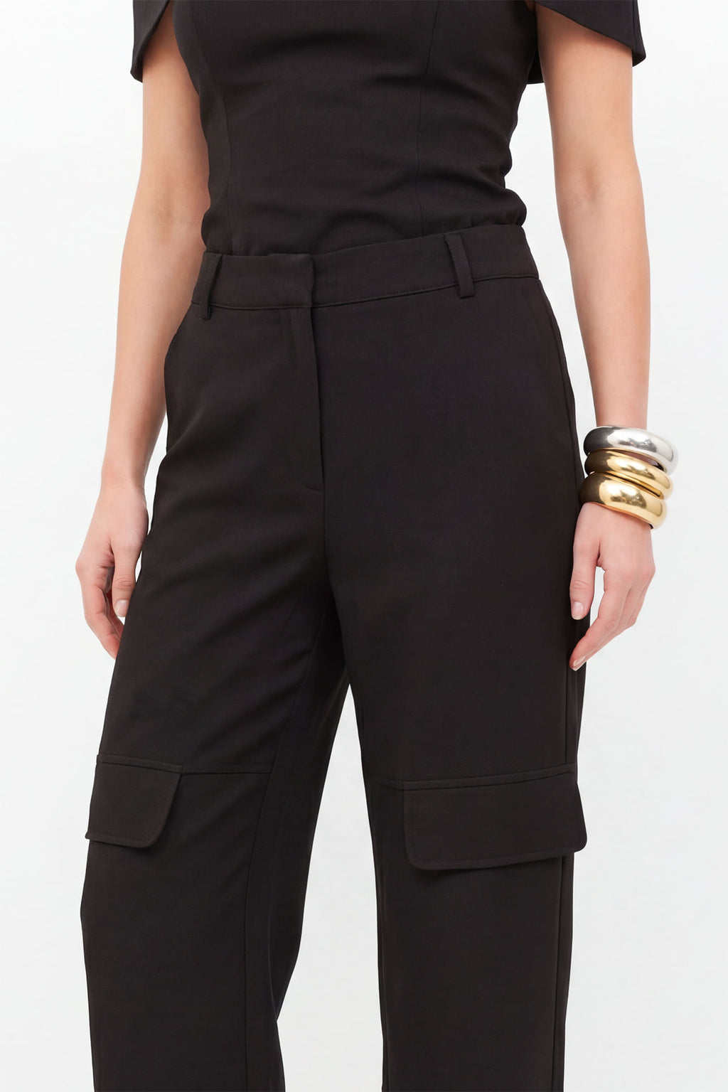 Calça Cargo Cintura Alta ACT Feminina Preto