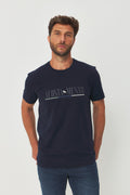 Camiseta Casual Estampada Masculina Acostamento Marinho