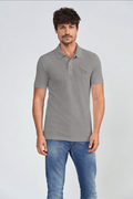 Polo Wolf Max Masculina Acostamento Mescla Grafite