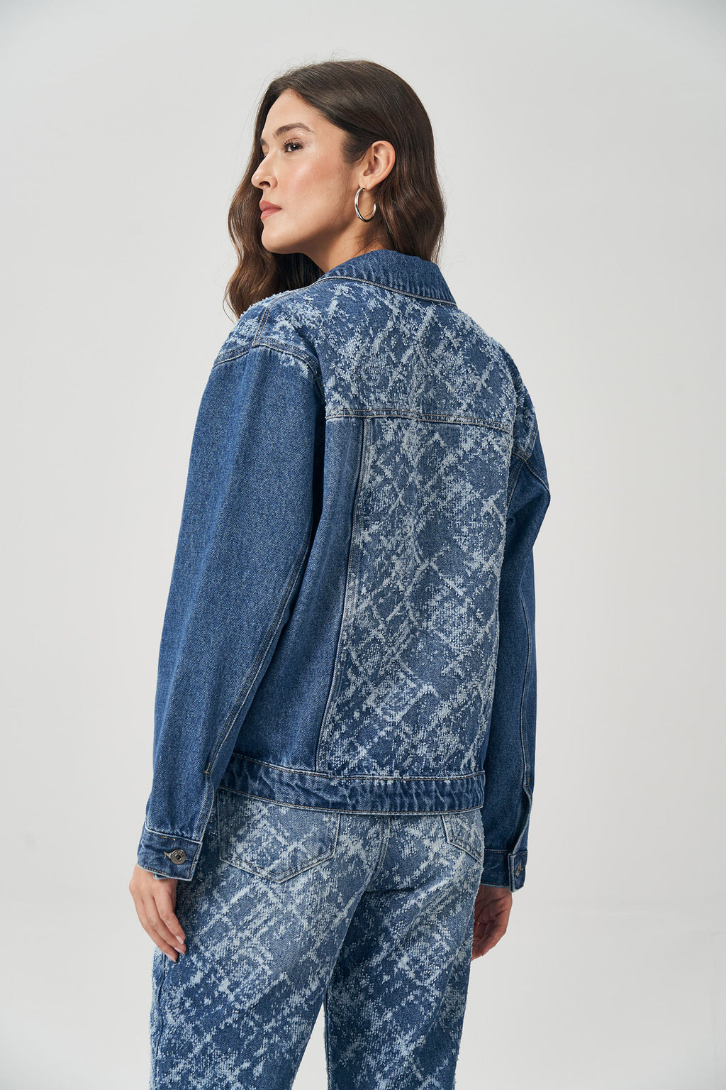 Jaqueta Jeans Regular Feminina Acostamento Jeans Intermediario