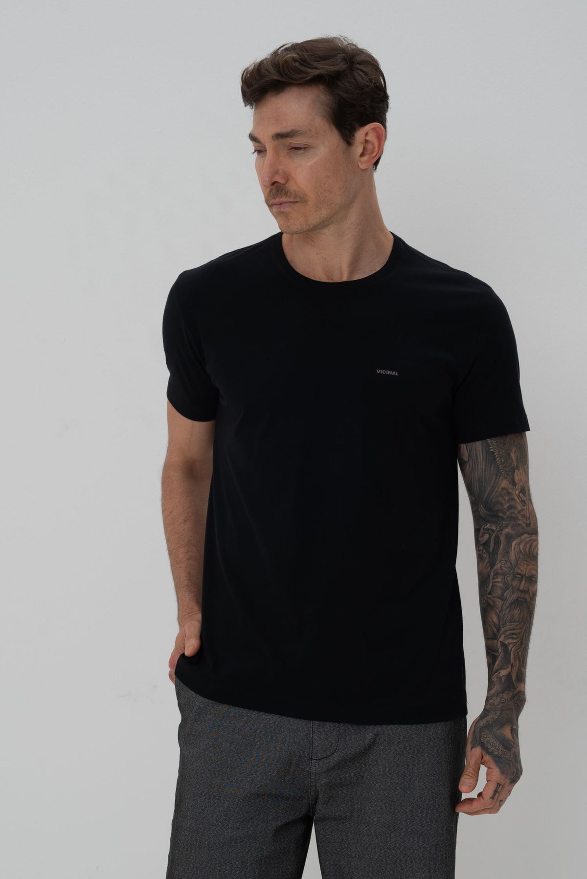 Camiseta Classic Básica Masculina Vicinal Preto