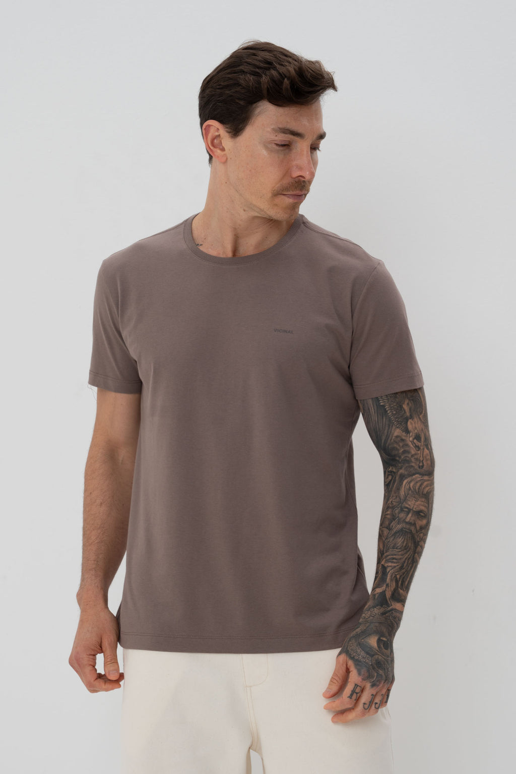 Camiseta Classic Básica Masculina Vicinal Capuccino