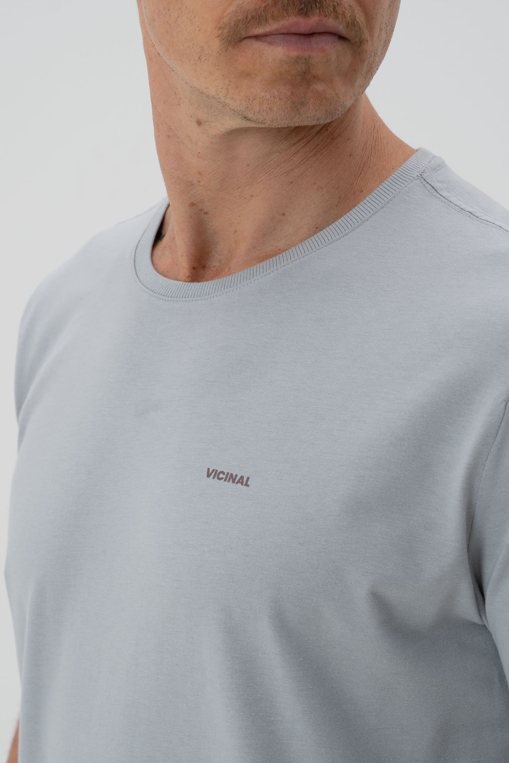 Camiseta Classic Básica Masculina Vicinal Azul Neblina