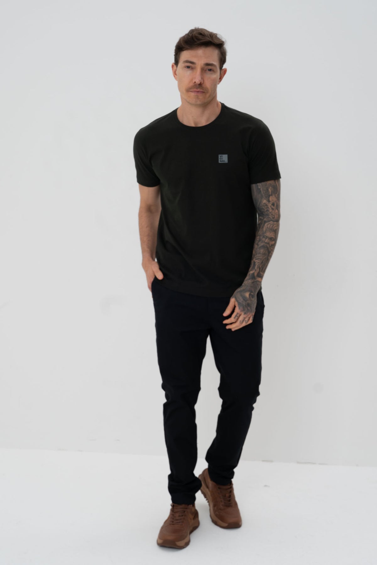 Camiseta Classic Gola Redonda Masculina Vicinal Verde Folhagem