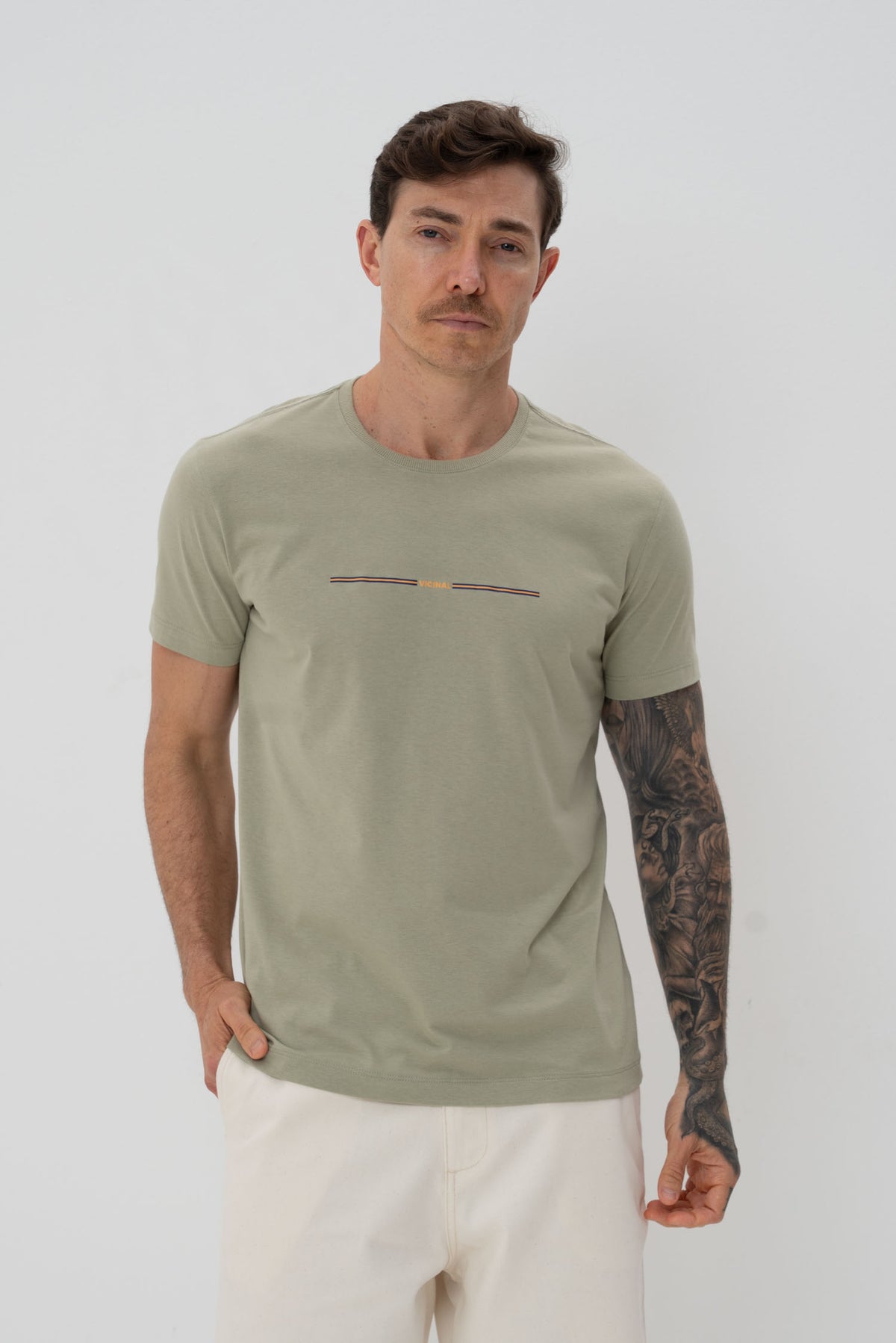 Camiseta Classic Masculina Vicinal Verde Salvia