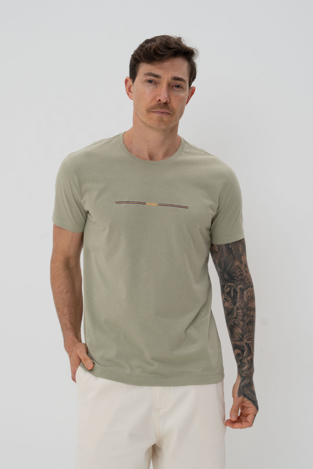 Camiseta Classic Masculina Vicinal Verde Salvia