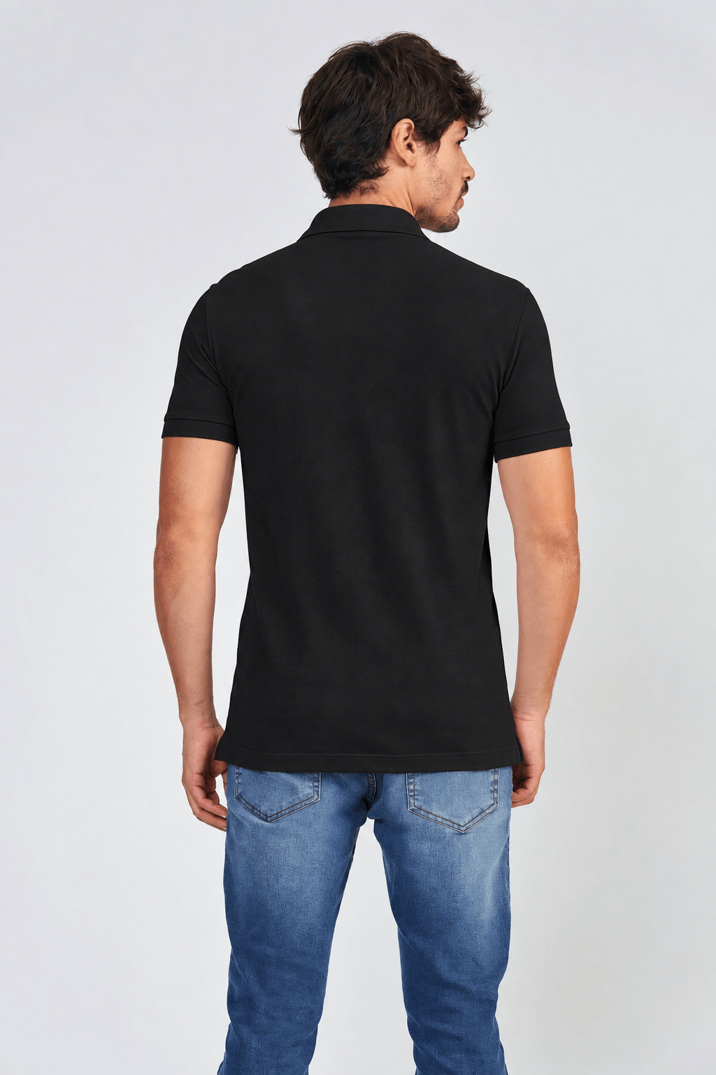 Polo Wolf Max Masculina Acostamento Preto