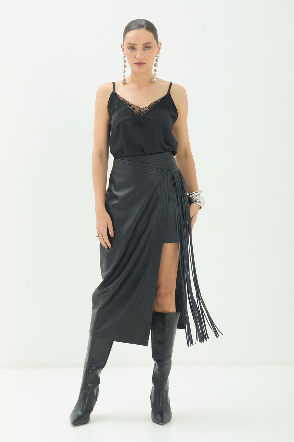 Blusa Alcinha Com Renda ACT Feminina Preto
