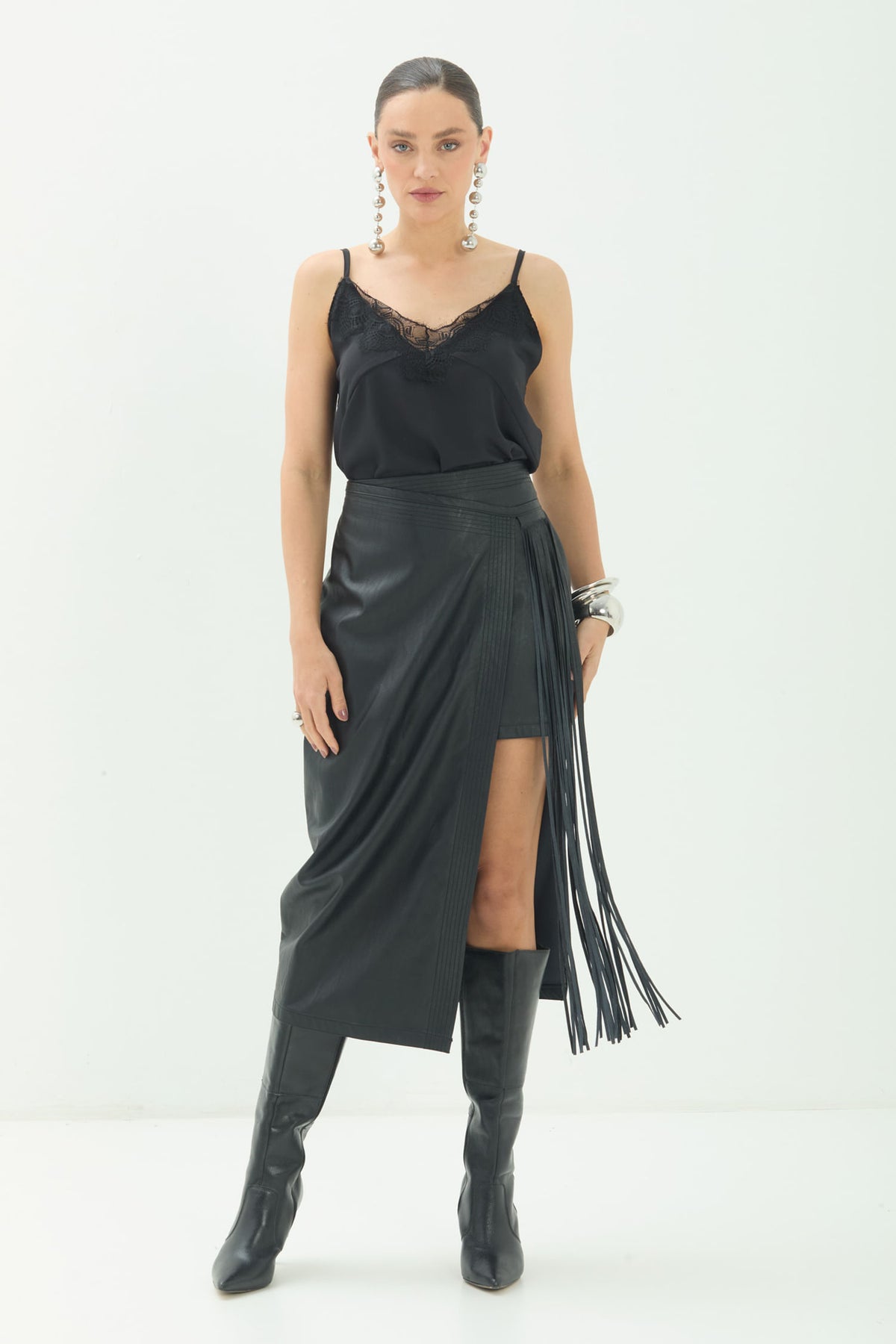 Blusa Alcinha Com Renda ACT Feminina Preto