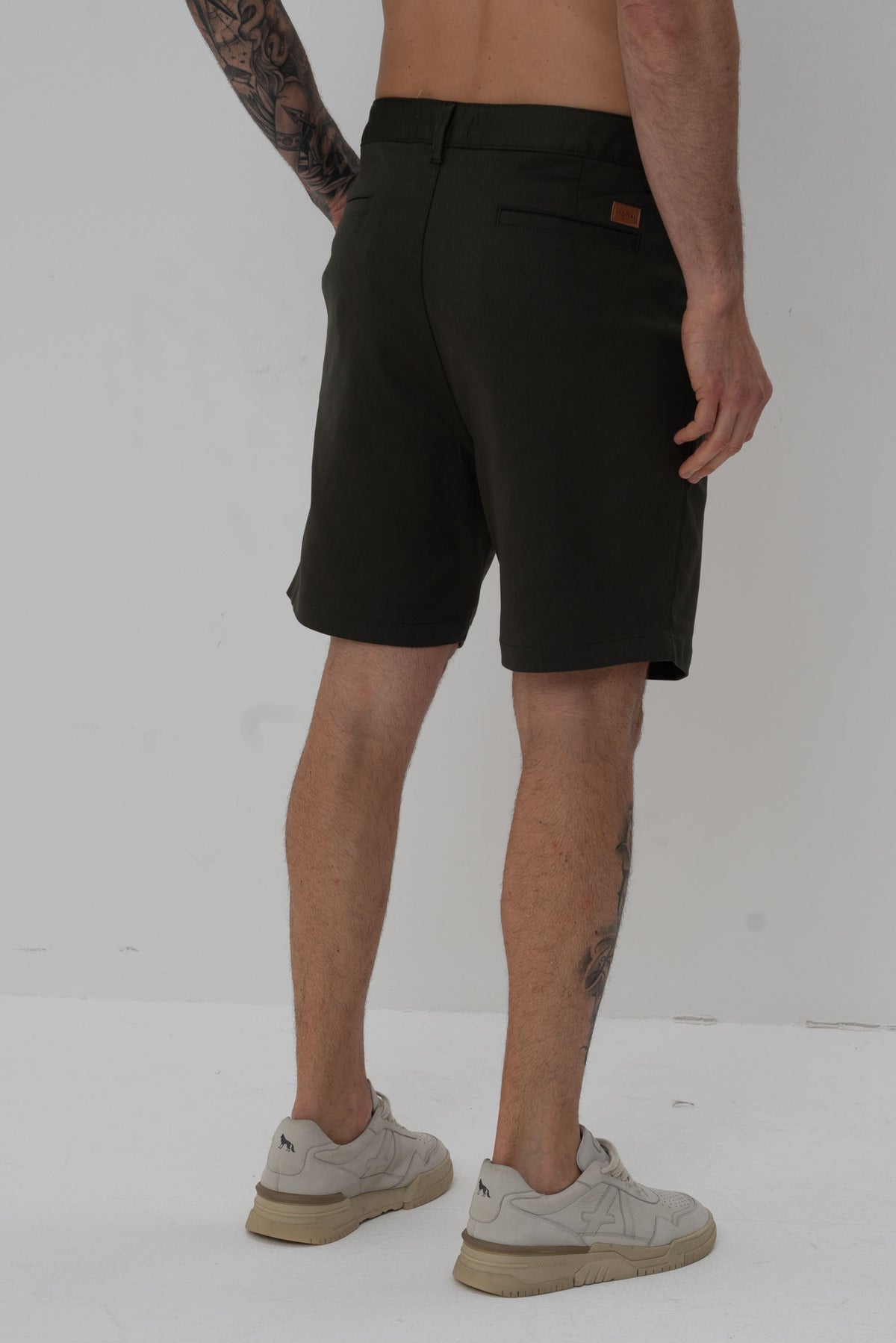 Bermuda Chino Casual Masculina Vicinal Verde Militar