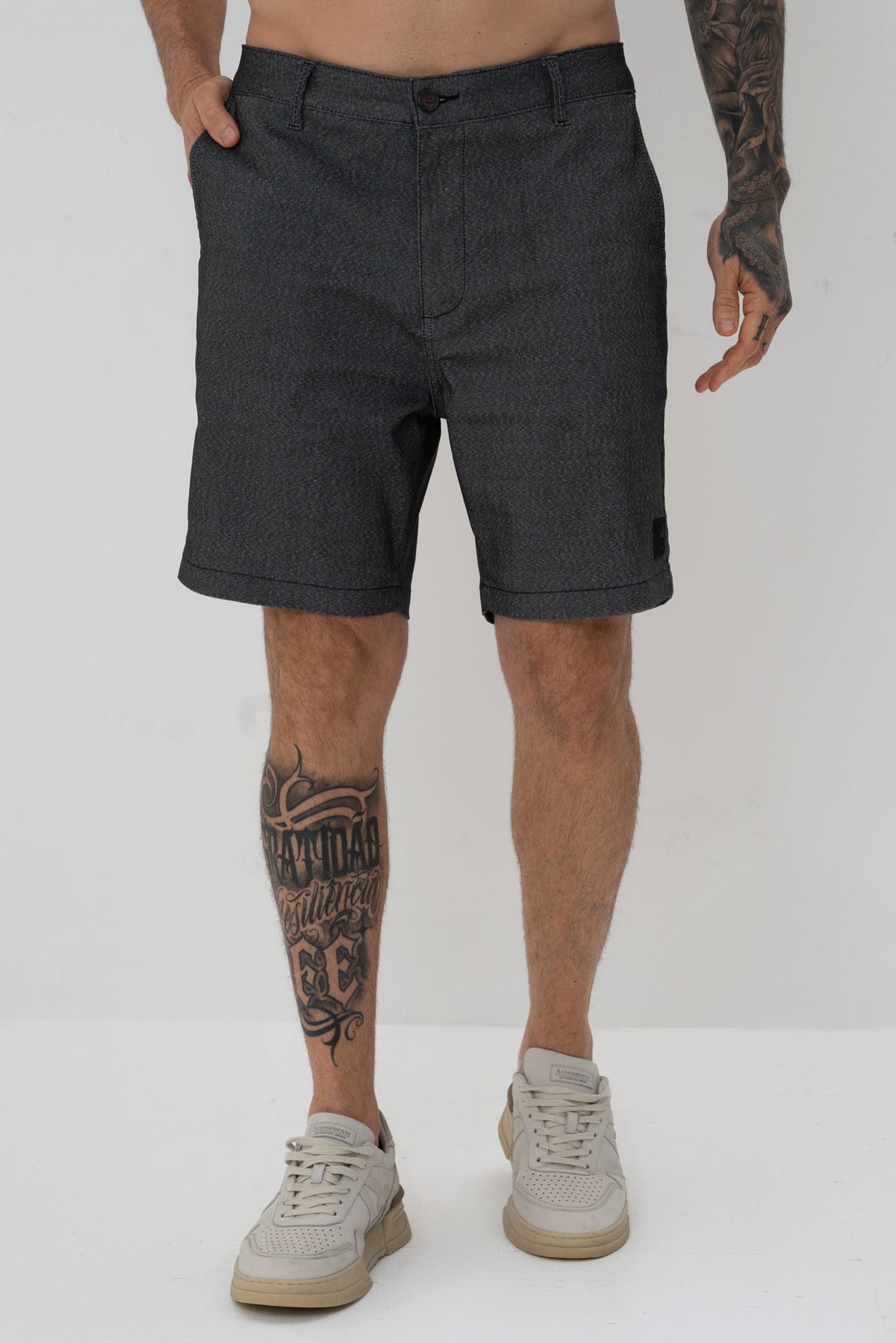 Bermuda Chino Reta Masculina Vicinal Preto