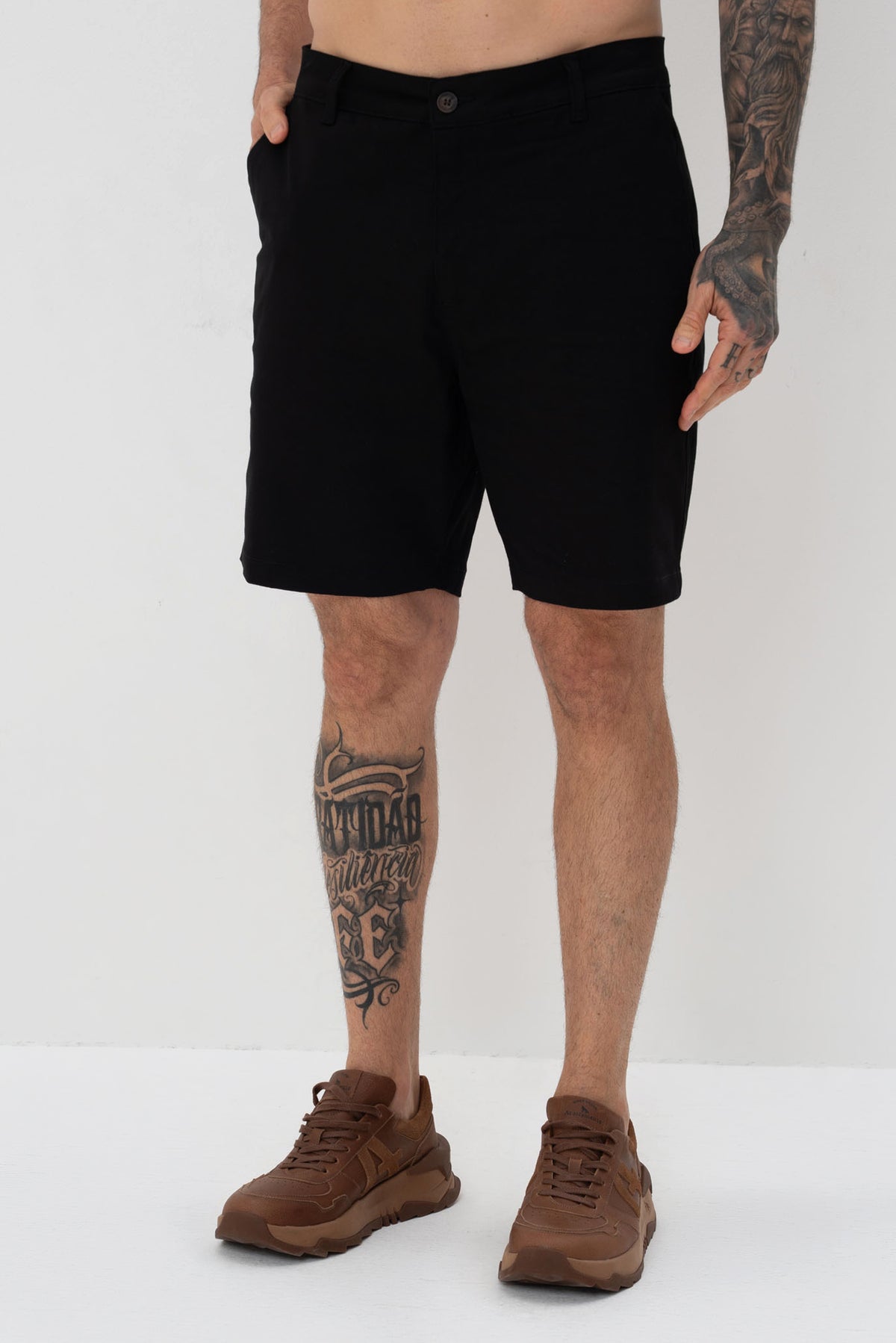 Bermuda Chino Reta Masculina Vicinal Preto