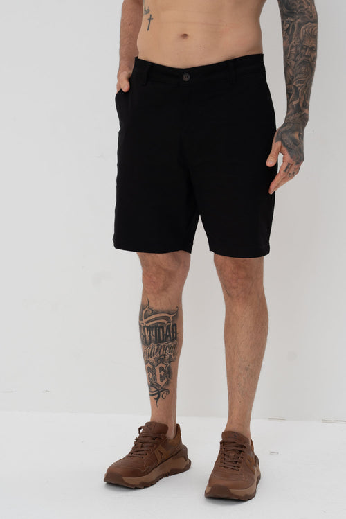 Bermuda Chino Reta Masculina Vicinal Preto