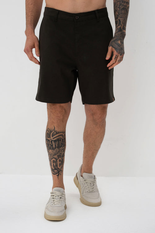Bermuda Chino Fit Sarja Masculina Vicinal Verde Militar