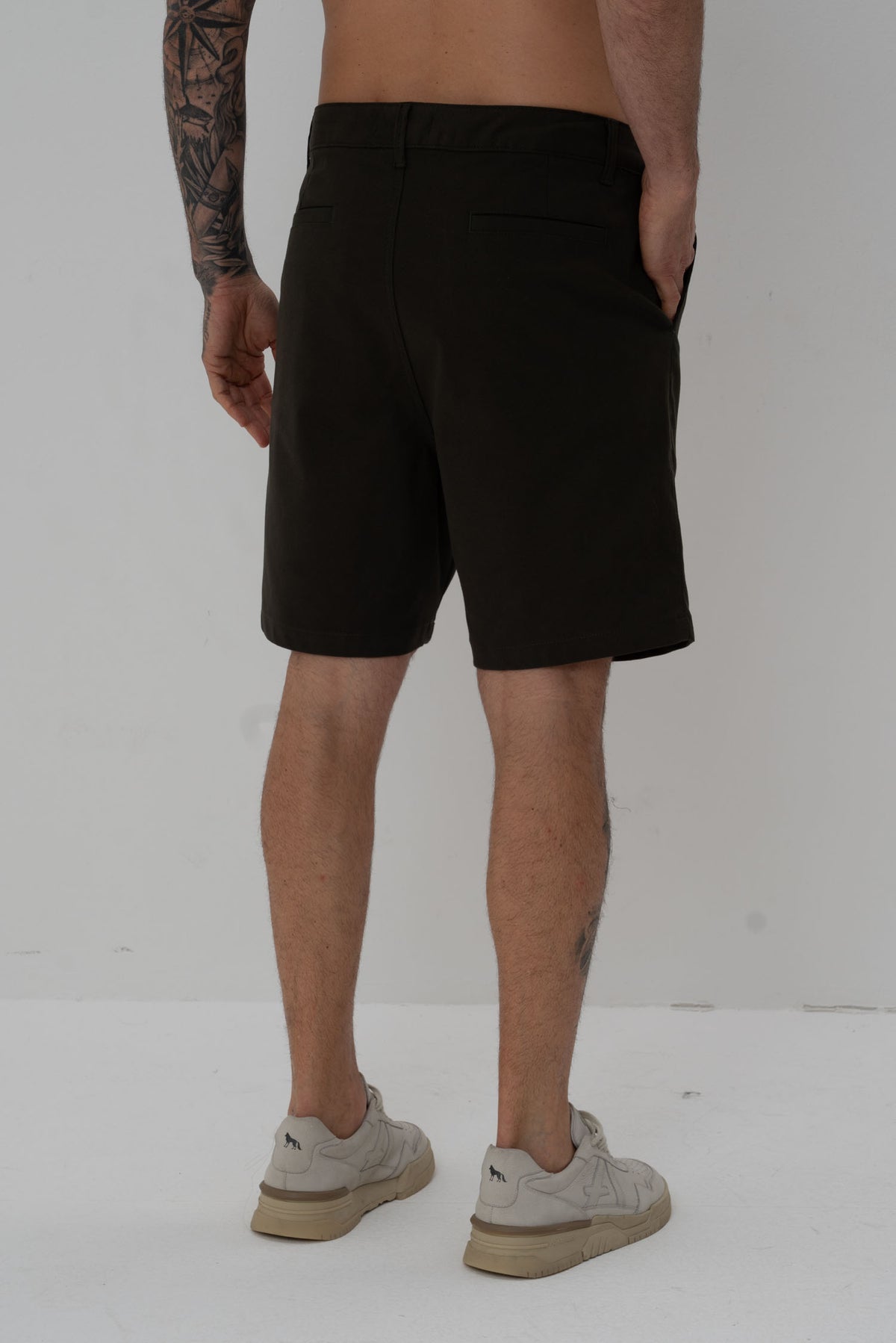 Bermuda Chino Fit Sarja Masculina Vicinal Verde Militar