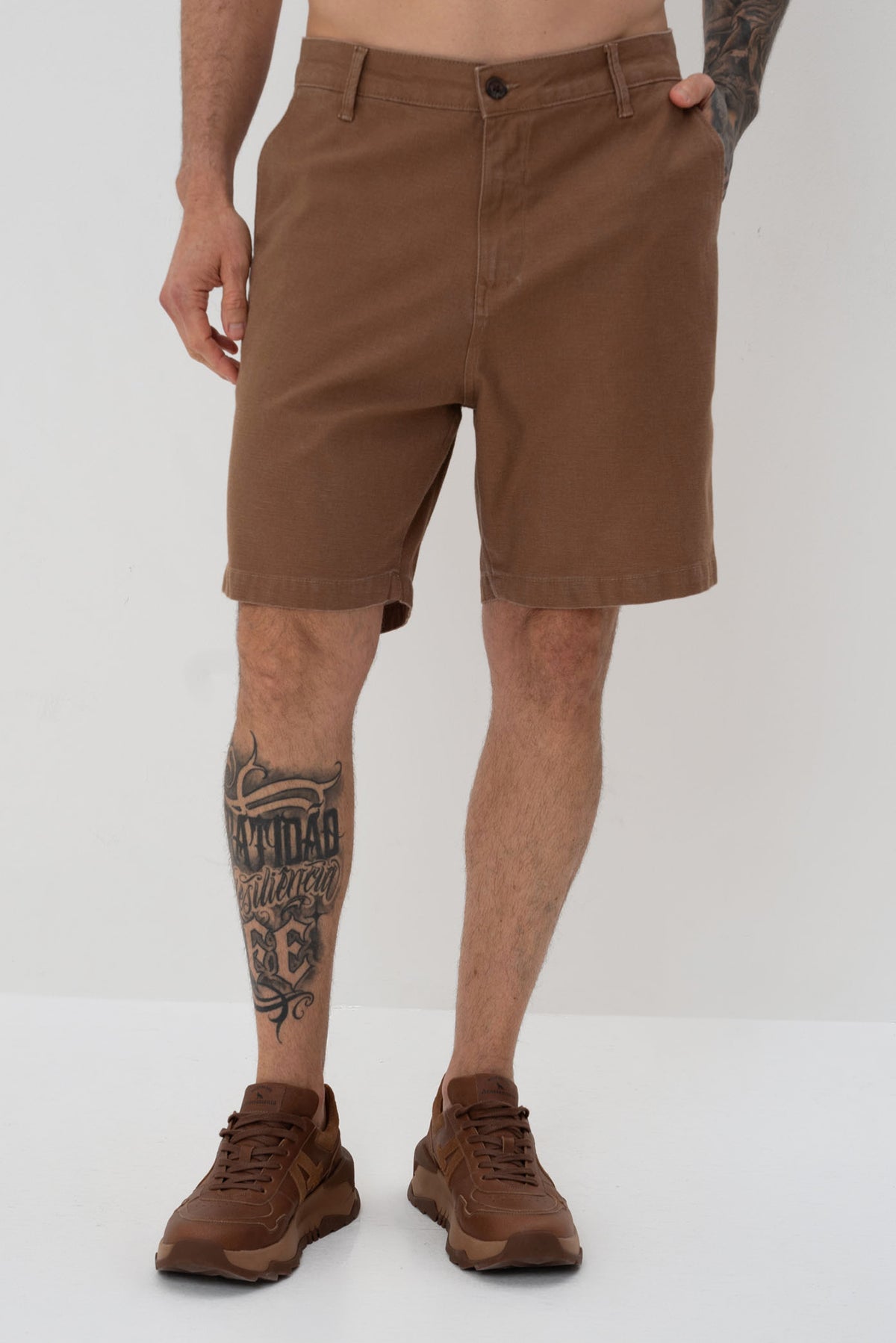 Bermuda Sarja Chino Fit Masculina Vicinal Marrom