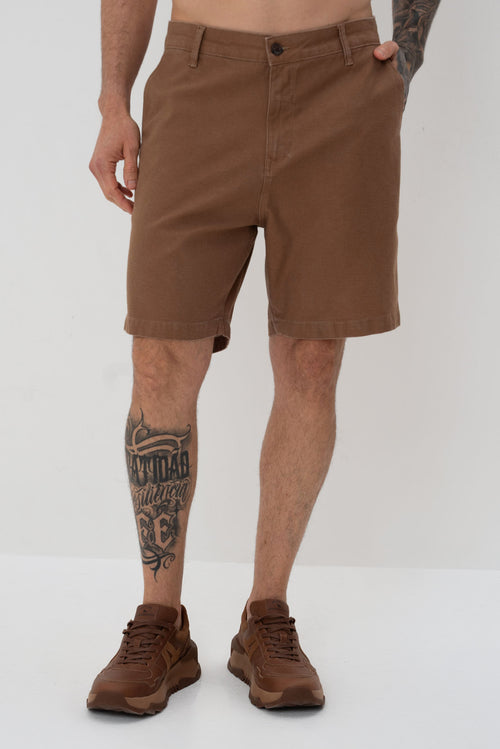 Bermuda Sarja Chino Fit Masculina Vicinal Marrom