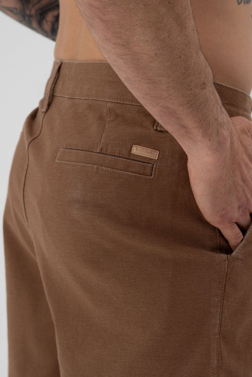 Bermuda Sarja Chino Fit Masculina Vicinal Marrom