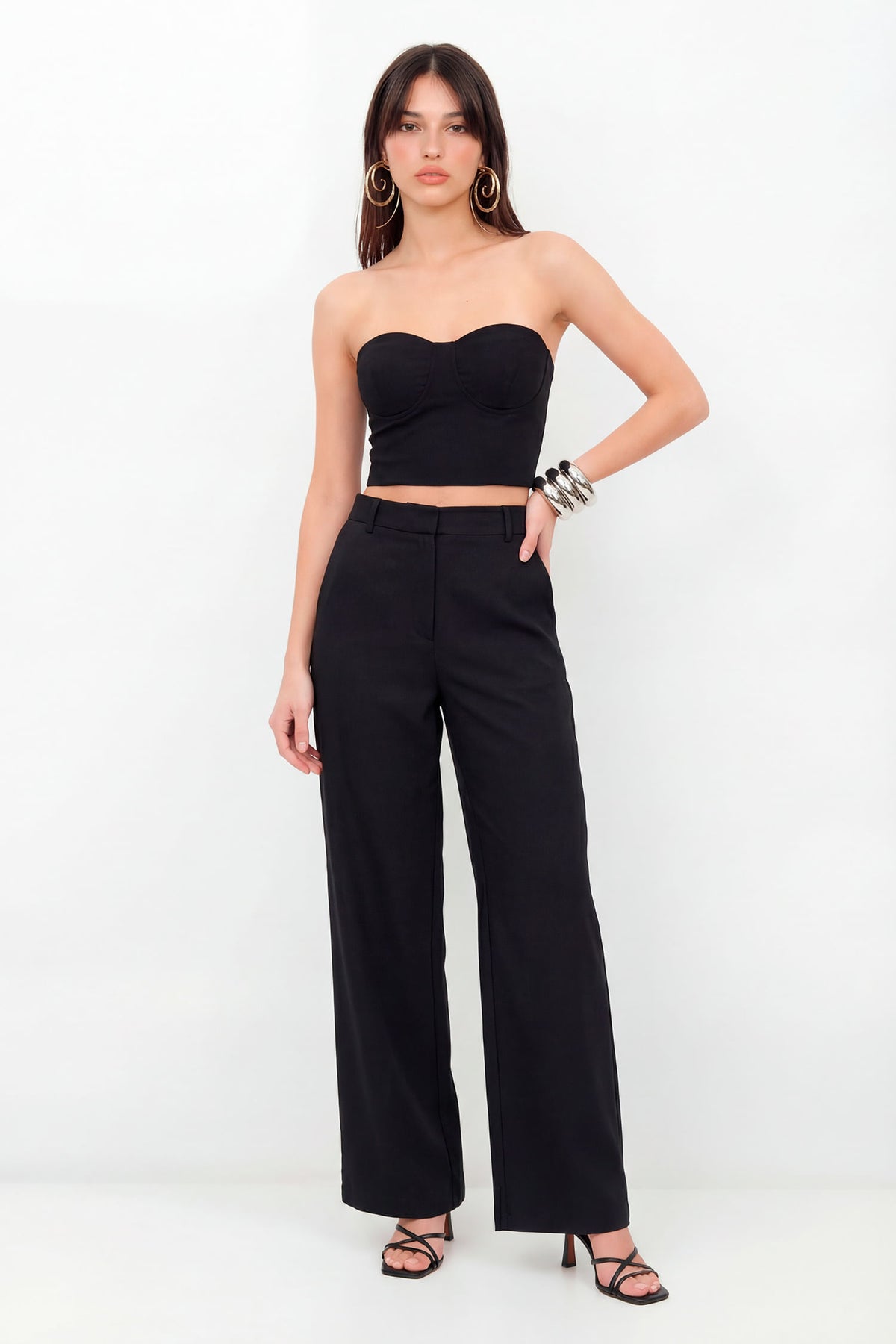 Top Linho Corselet Feminino Inblanche Preto