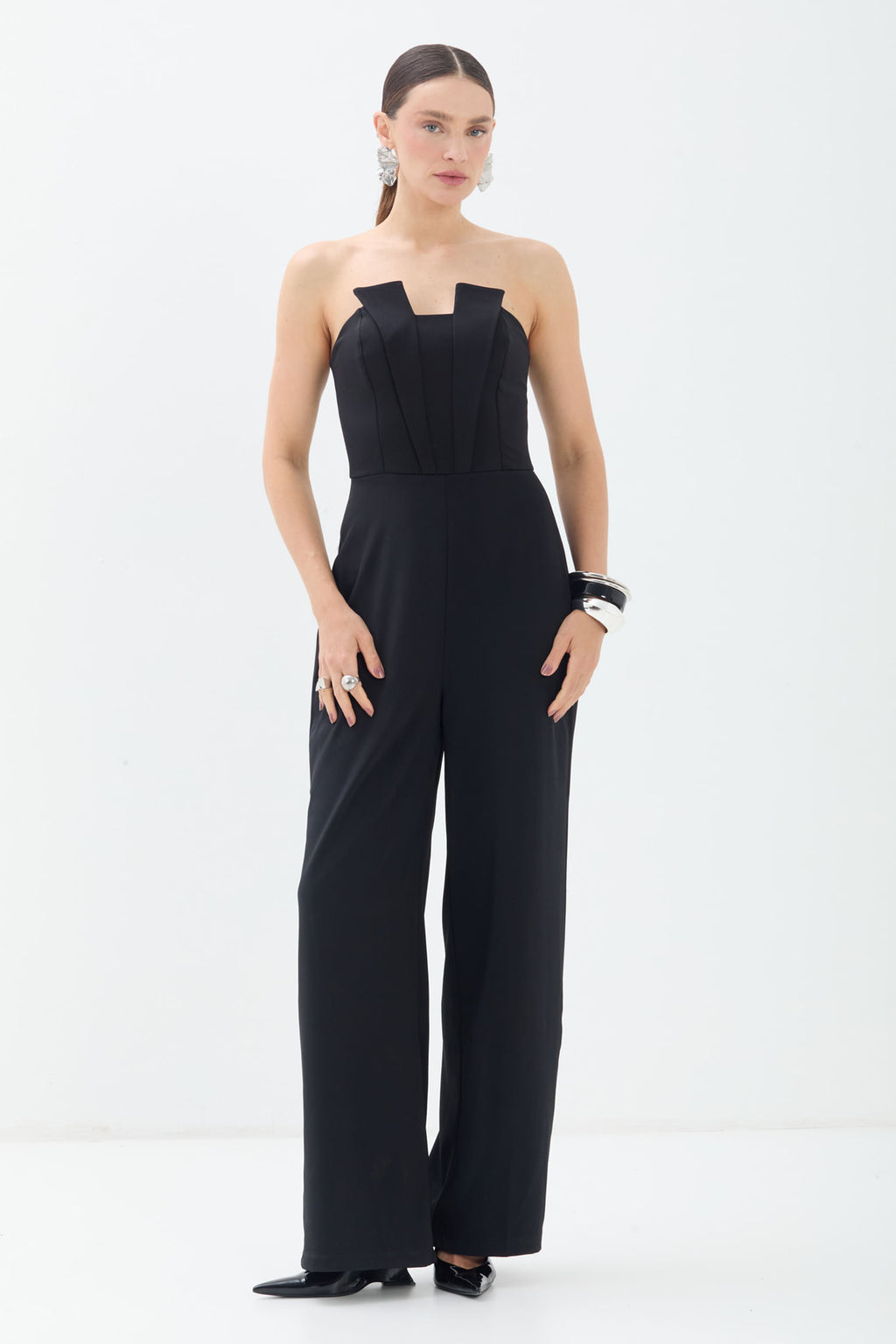 Macacão Elegante Sem Alça ACT Feminino Preto