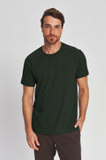 Camiseta Minimalista Masculina Acostamento Verde Folhagem
