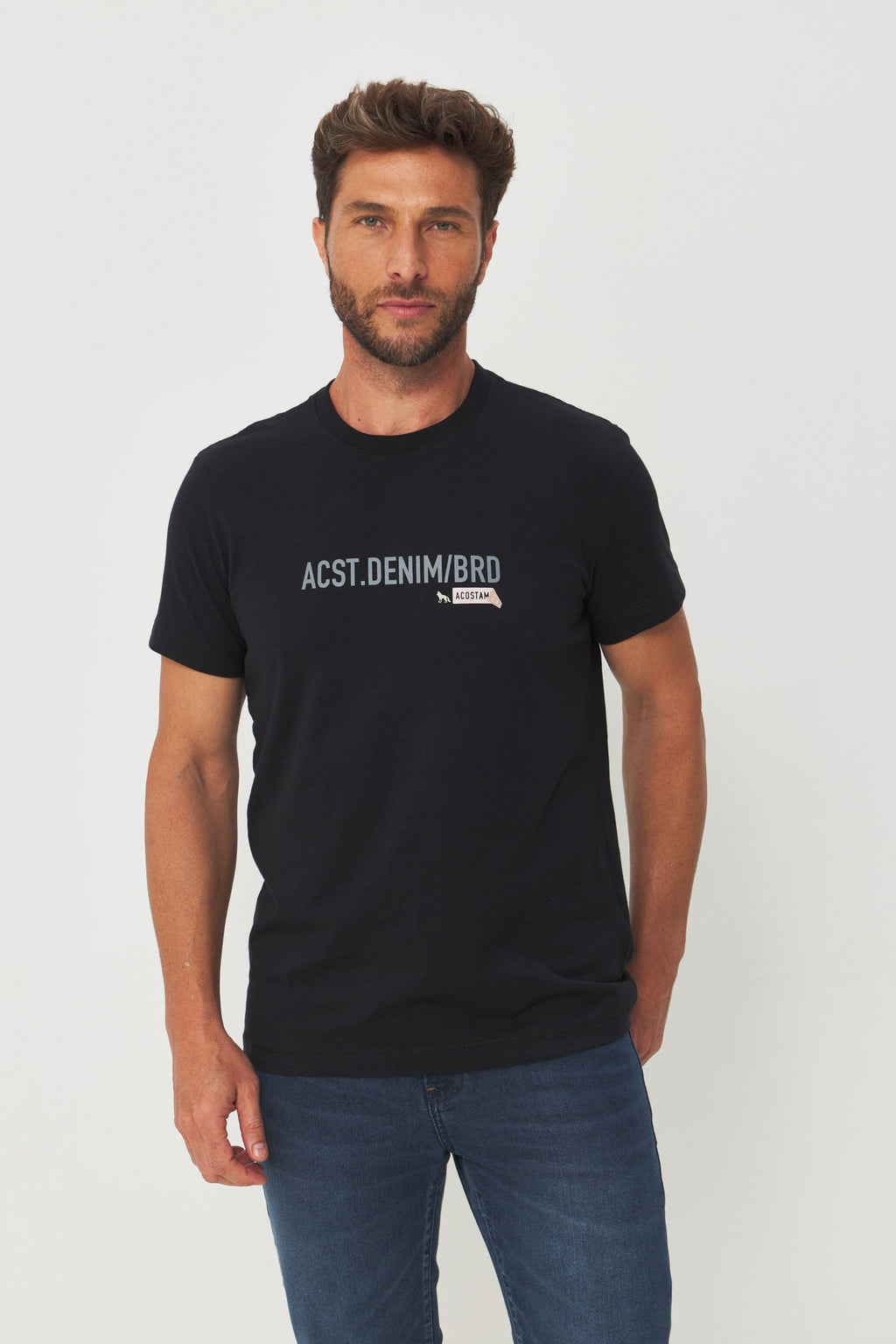 Camiseta Estilo Urbano Masculina Acostamento Preto