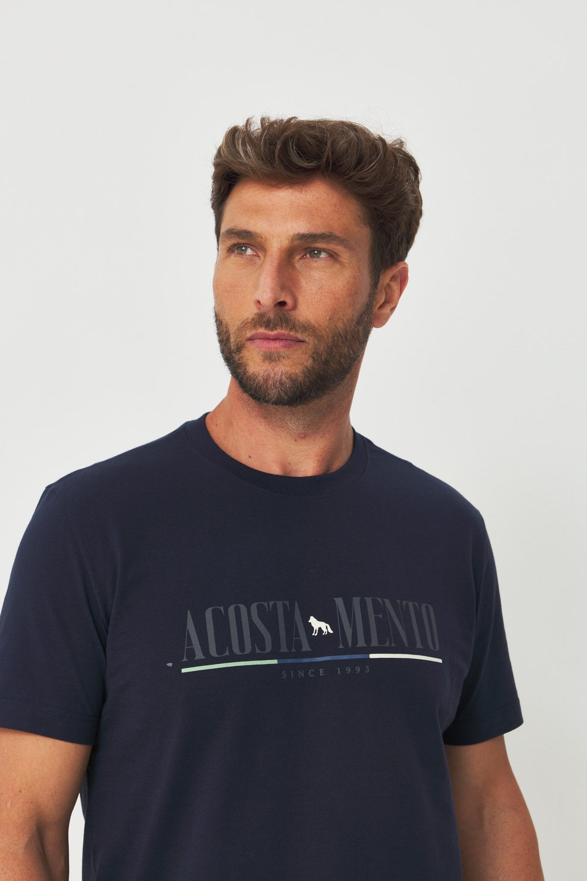 Camiseta Casual Estampada Masculina Acostamento Marinho