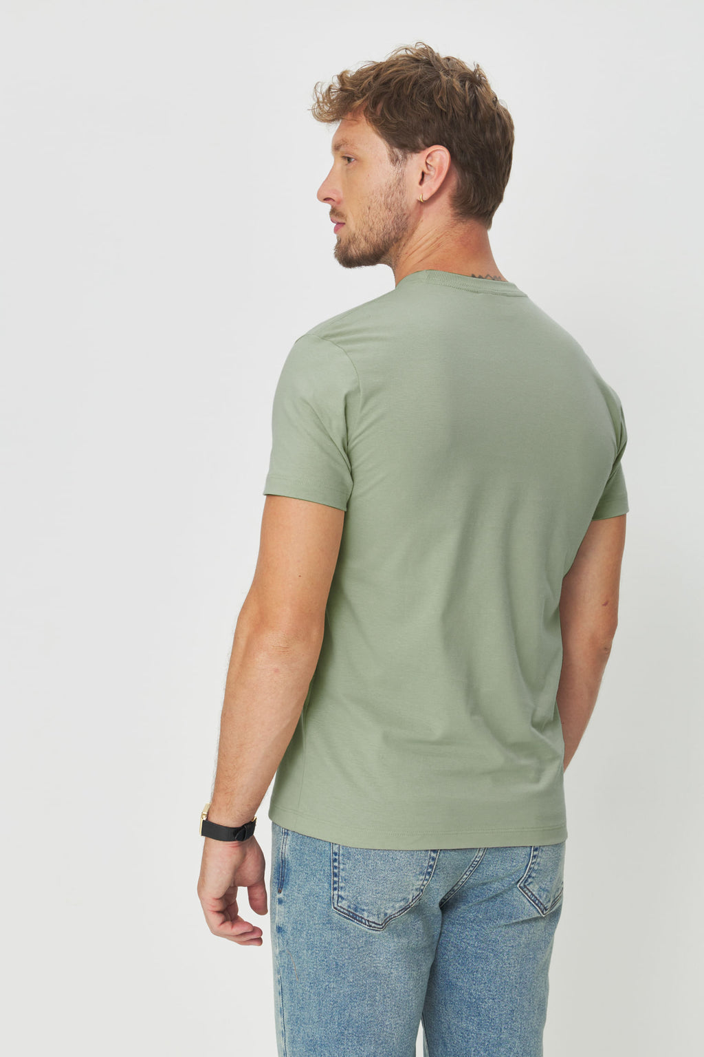 Camiseta Casual Masculina Acostamento Verde Cidreira