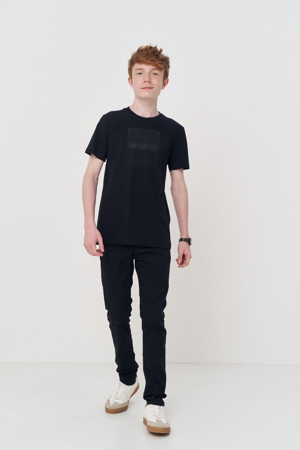 Camiseta Minimalista Menino Acostamento Next Preto
