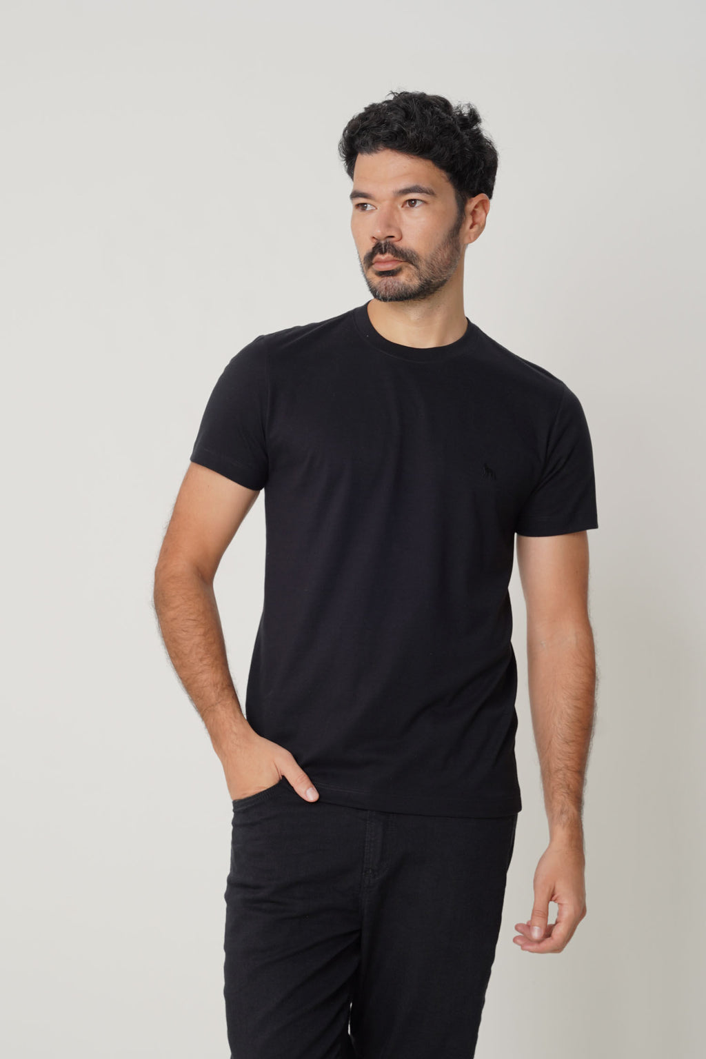 Camiseta Clássica Pima Masculina Acostamento Preto