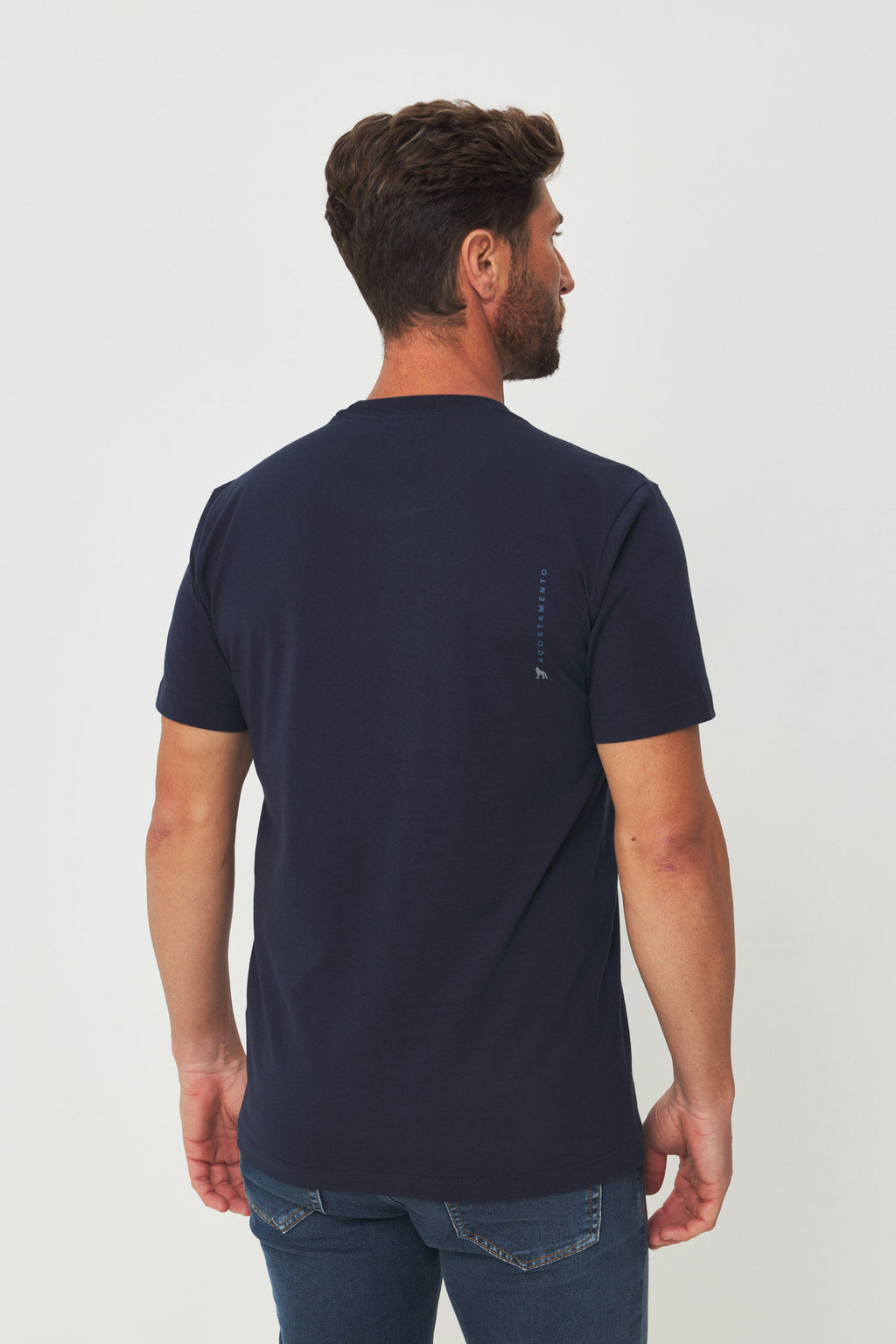 Camiseta Casual Estampada Masculina Acostamento Marinho