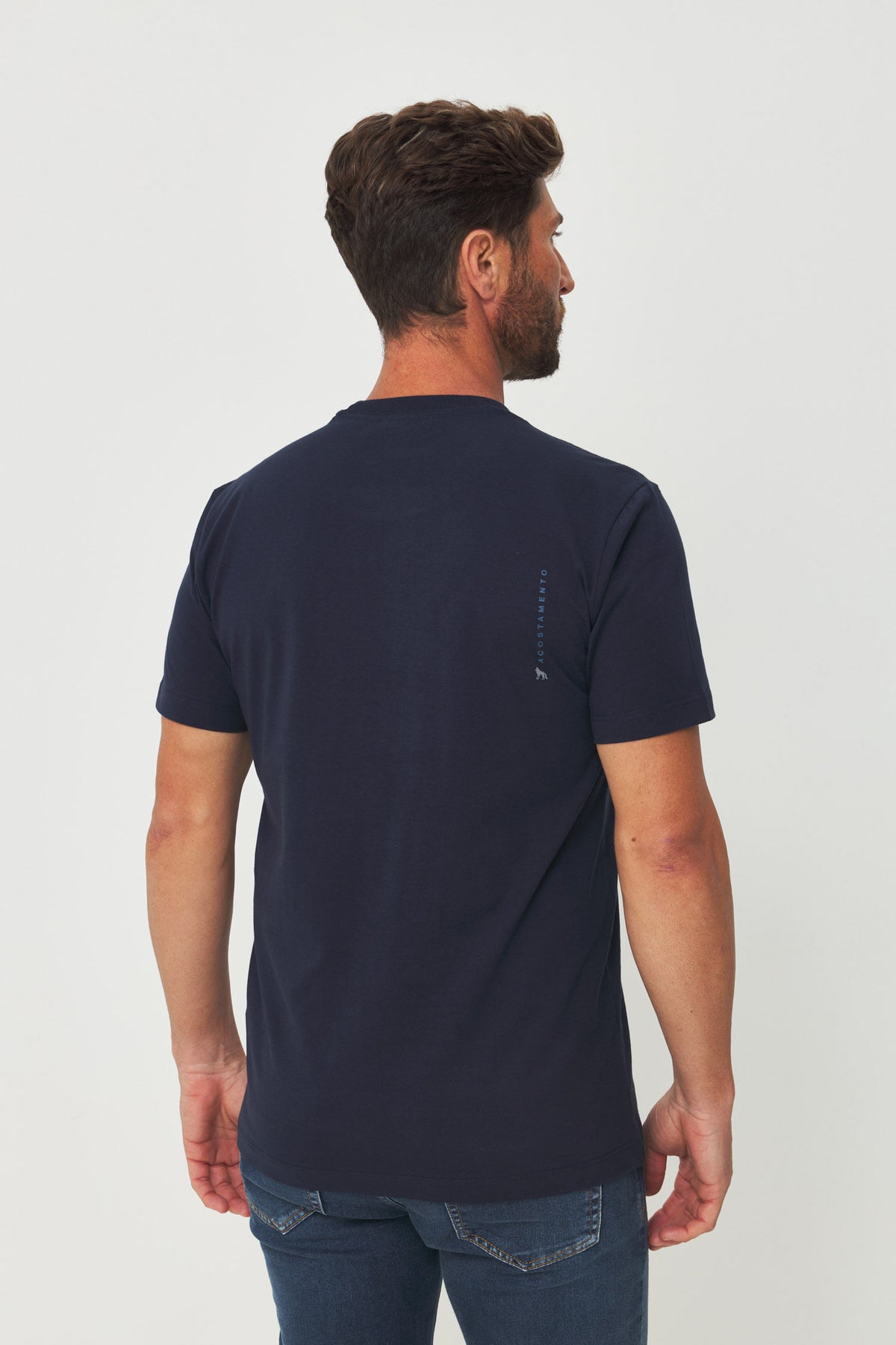 Camiseta Casual Estampada Masculina Acostamento Marinho
