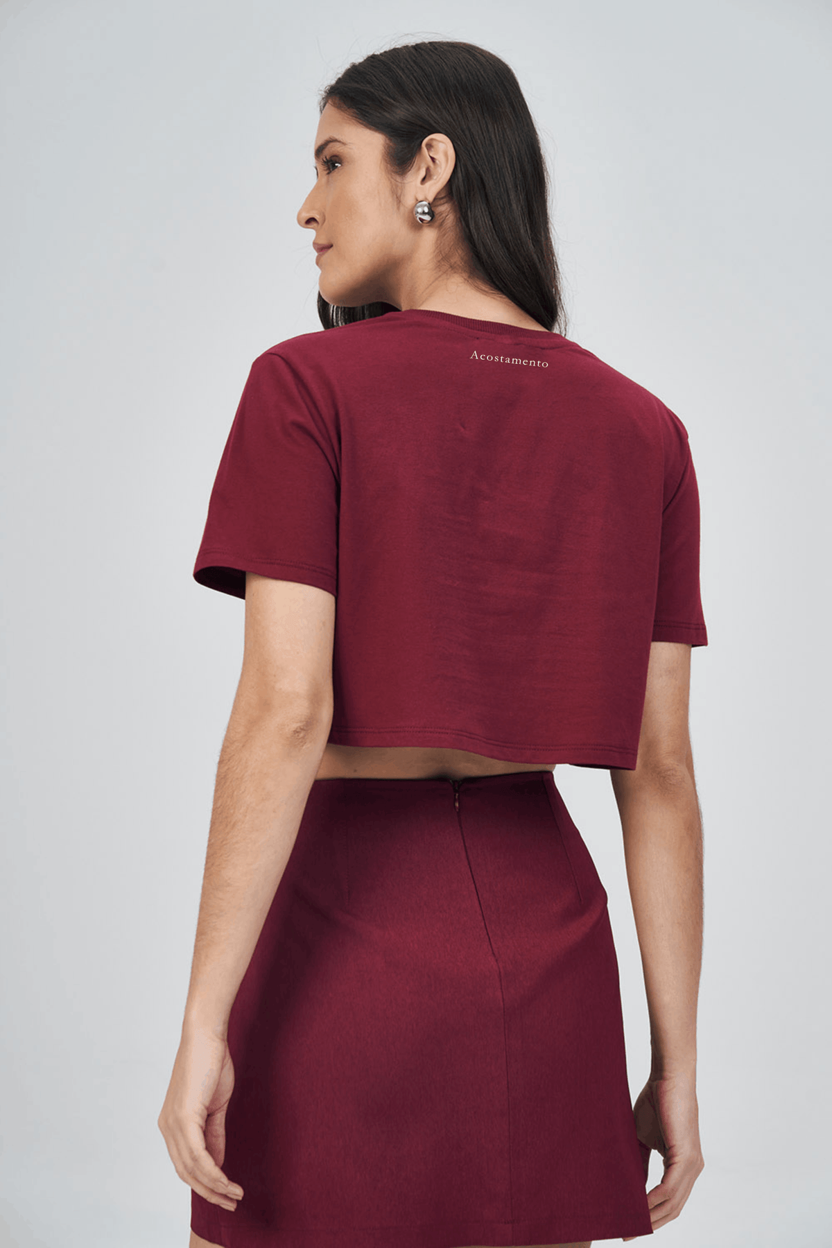 T-shirt Cropped ACT Wolf Feminina Acostamento Bordo Sangria