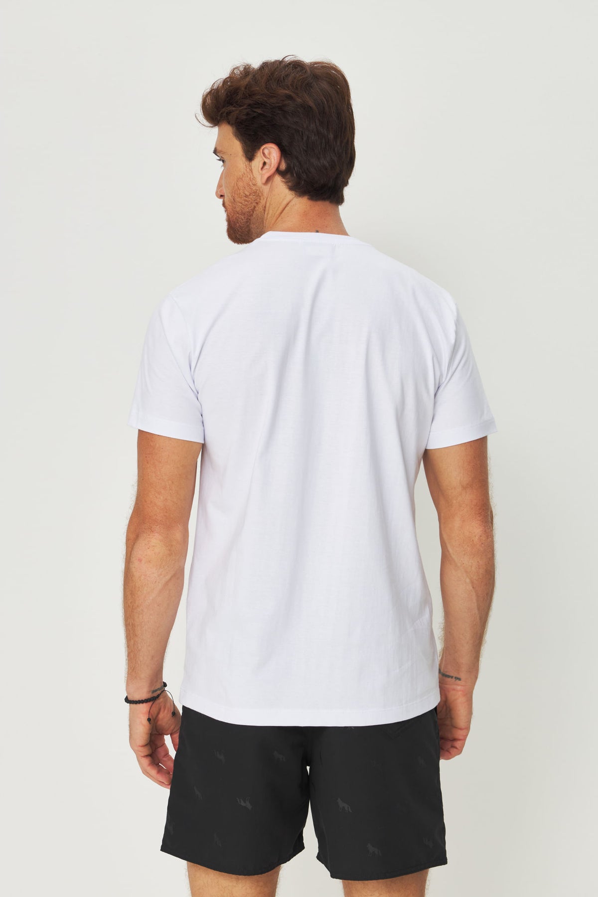 Camiseta Estampa Casual Masculina Acostamento Branco