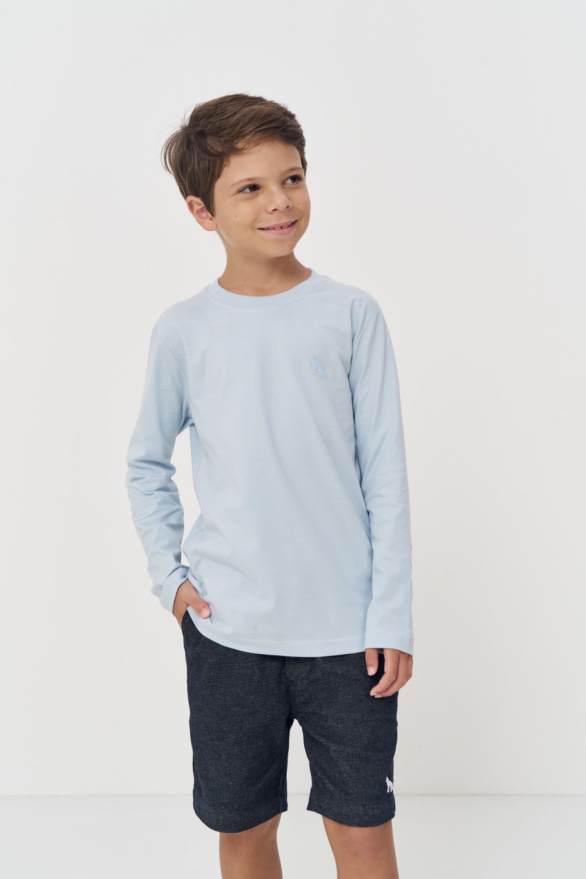 Camiseta Manga Longa Menino Acostamento Next Off White