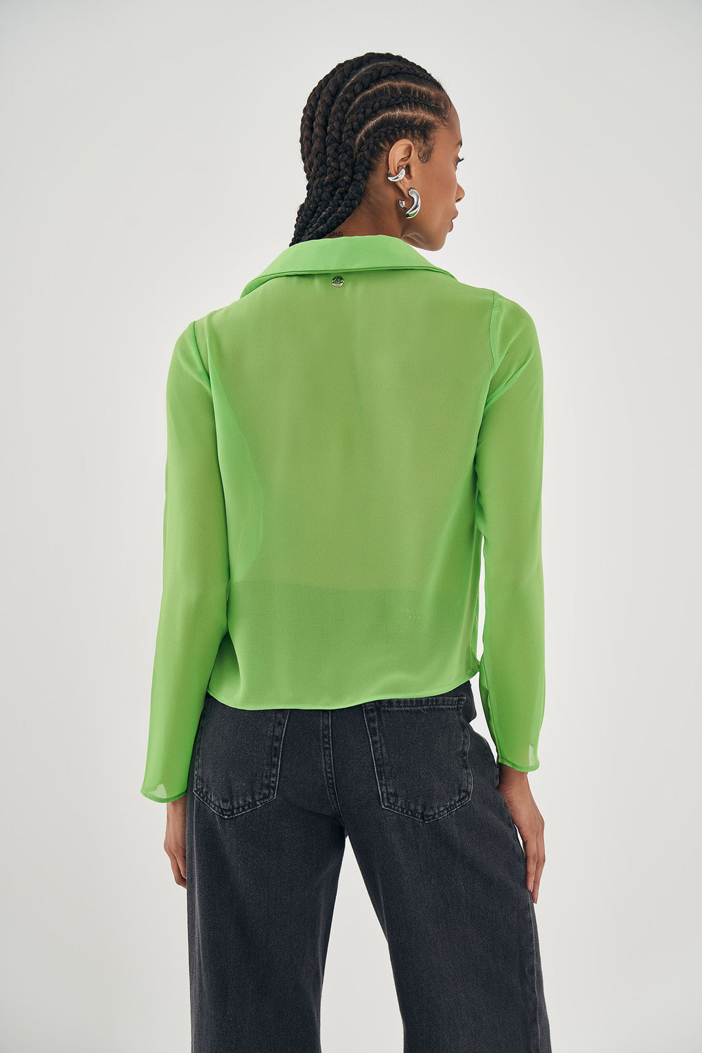 Blusa Degagê com Gola Feminina Inblanche Hyper Green
