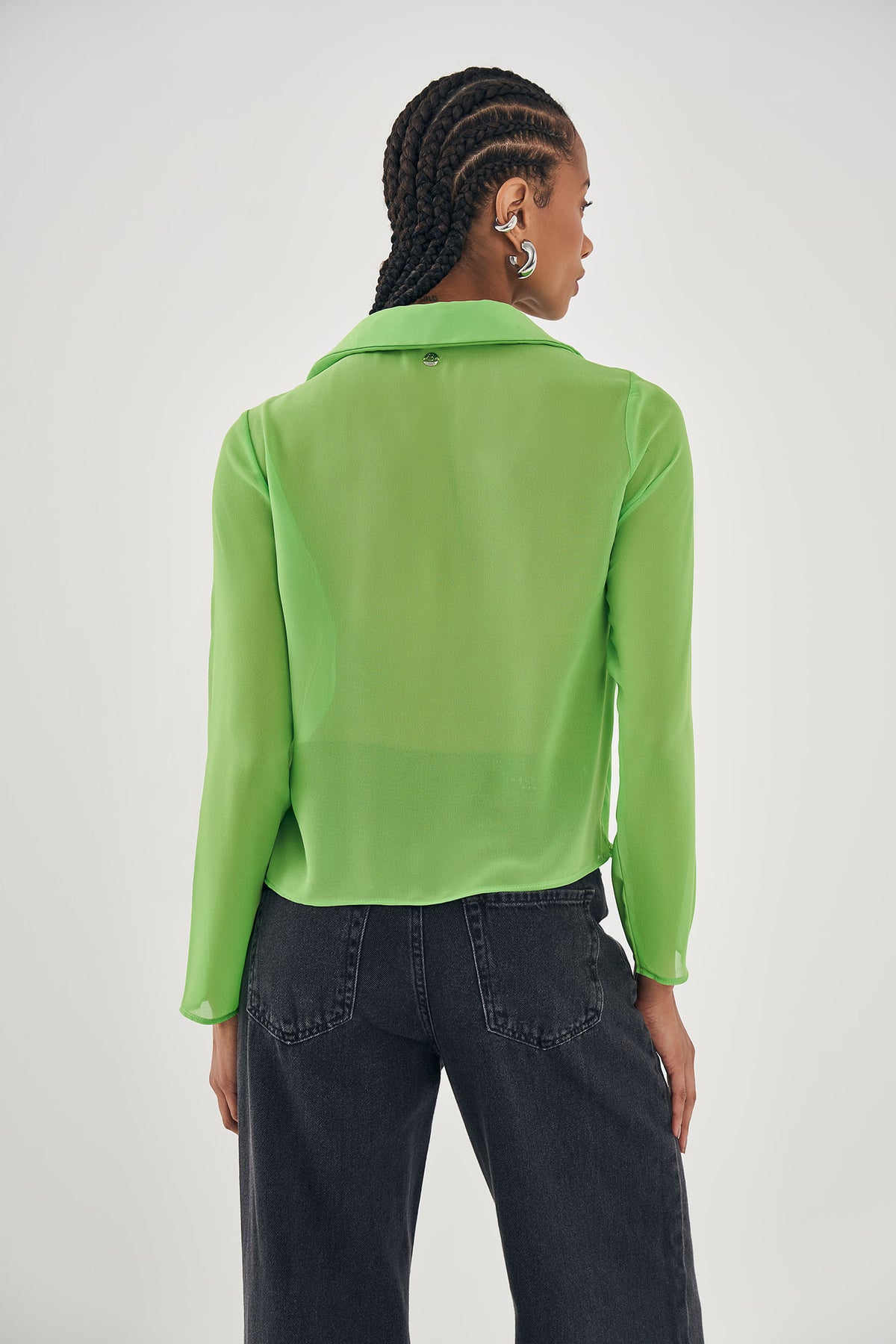 Blusa Degagê com Gola Feminina Inblanche Hyper Green