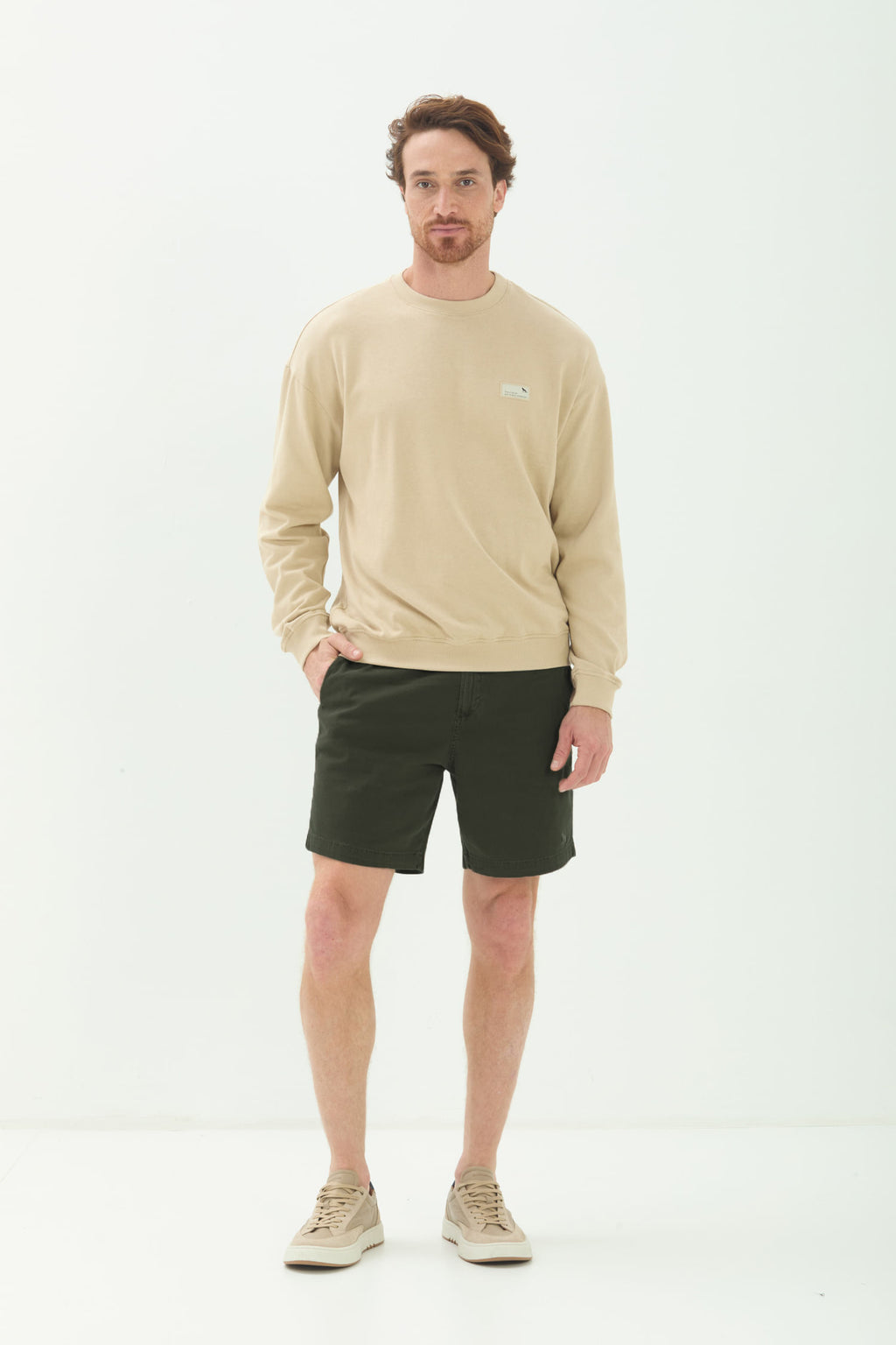 Bermuda Texturizada Masculina Acostamento Verde Folhagem