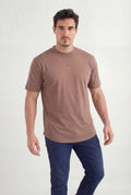 Camiseta Lobo Frontal Masculina Acostamento Marrom Castanho
