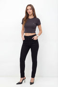 Calça Jeans Skinny Cintura Alta ACT Feminina Jeans Escuro