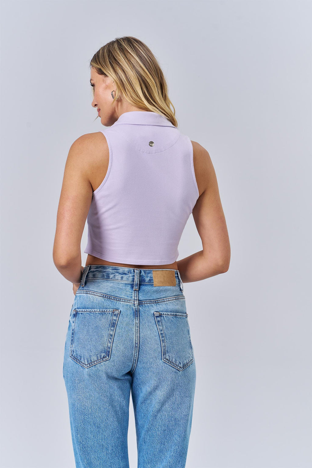 Polo Cropped Regata Feminino Acostamento Lilac