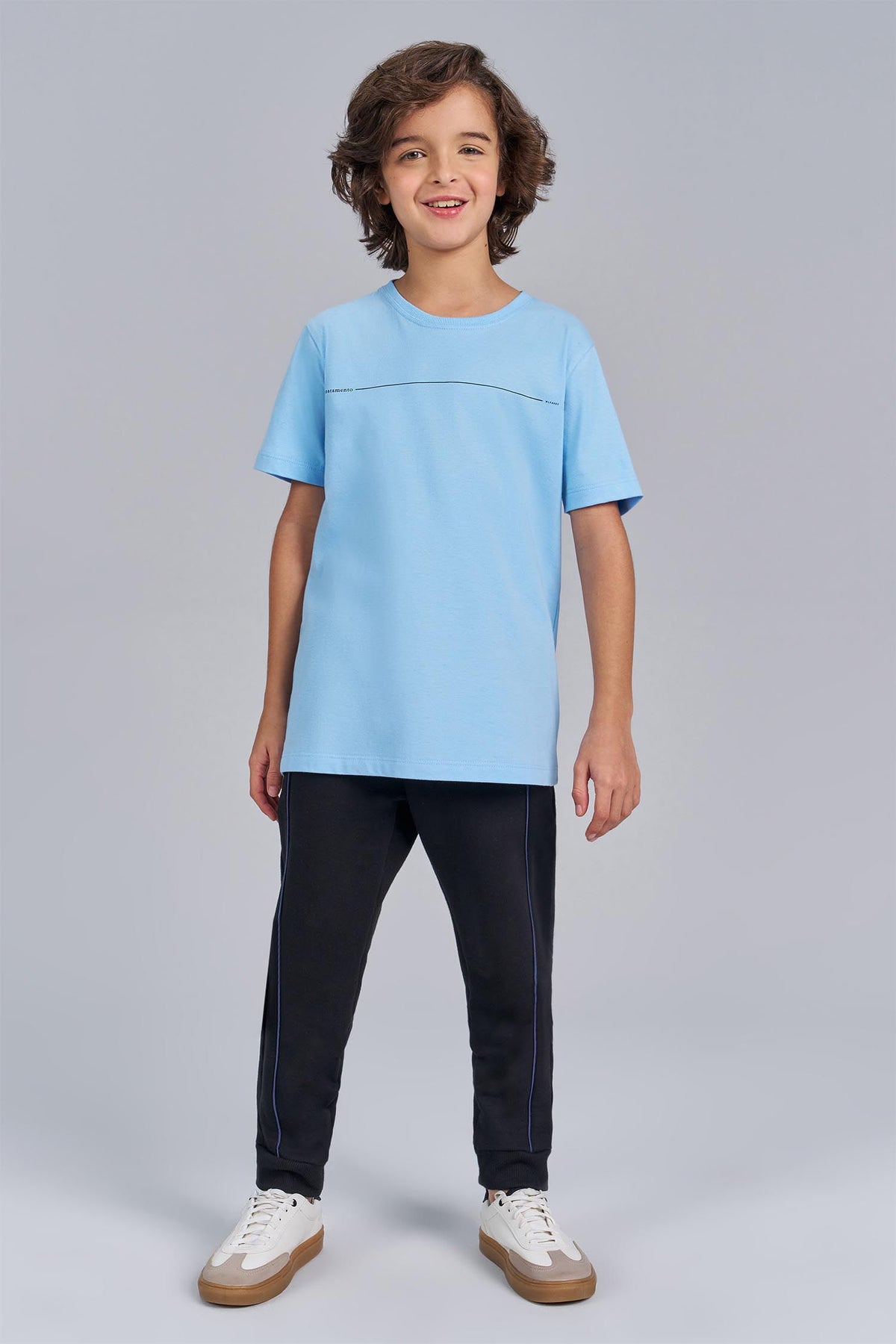 Camiseta Line Menino Acostamento Next Bege Caqui