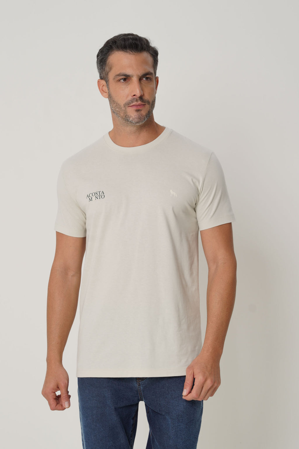 Camiseta Road Casual Masculina Acostamento Cinza Gelo