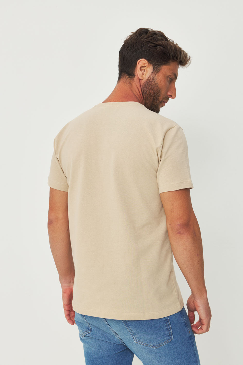 Camiseta Elastano Gola Aberta Masculina Acostamento Goanna