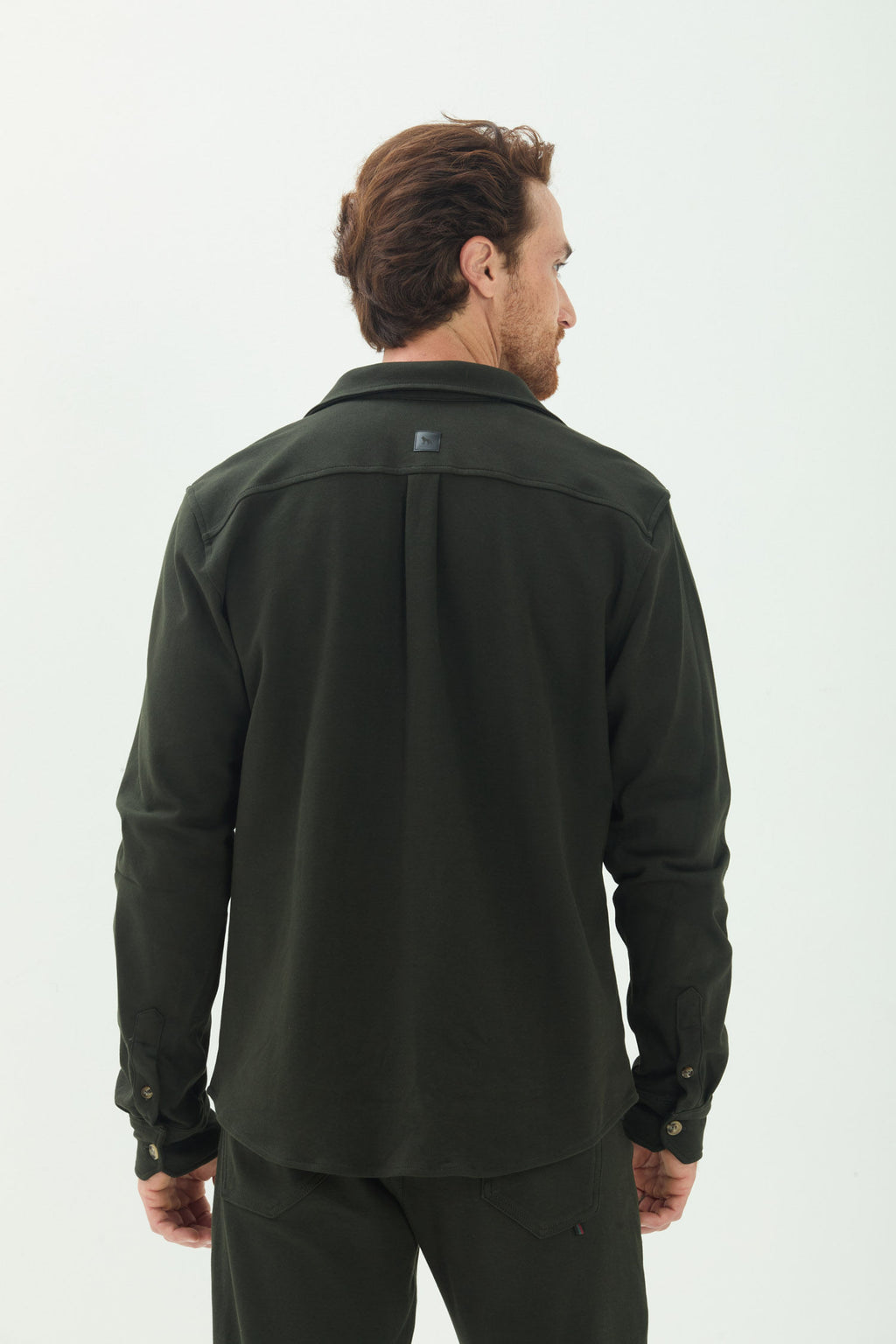 Camisa Manga Longa Masculina  Acostamento Verde Folhagem