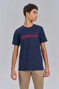 Camiseta Bordado Lettering Menino Acostamento Next Branco