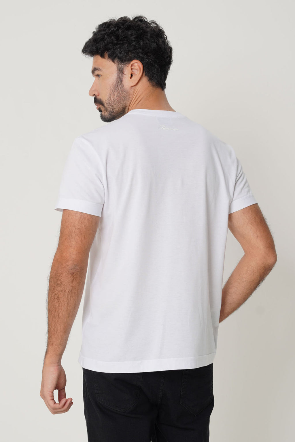 Camiseta Algodão Premium Masculino Acostamento Branco
