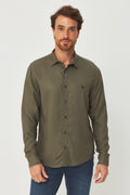 Camisa Manga Longa Premium Masculina Acostamento Verde Oliva
